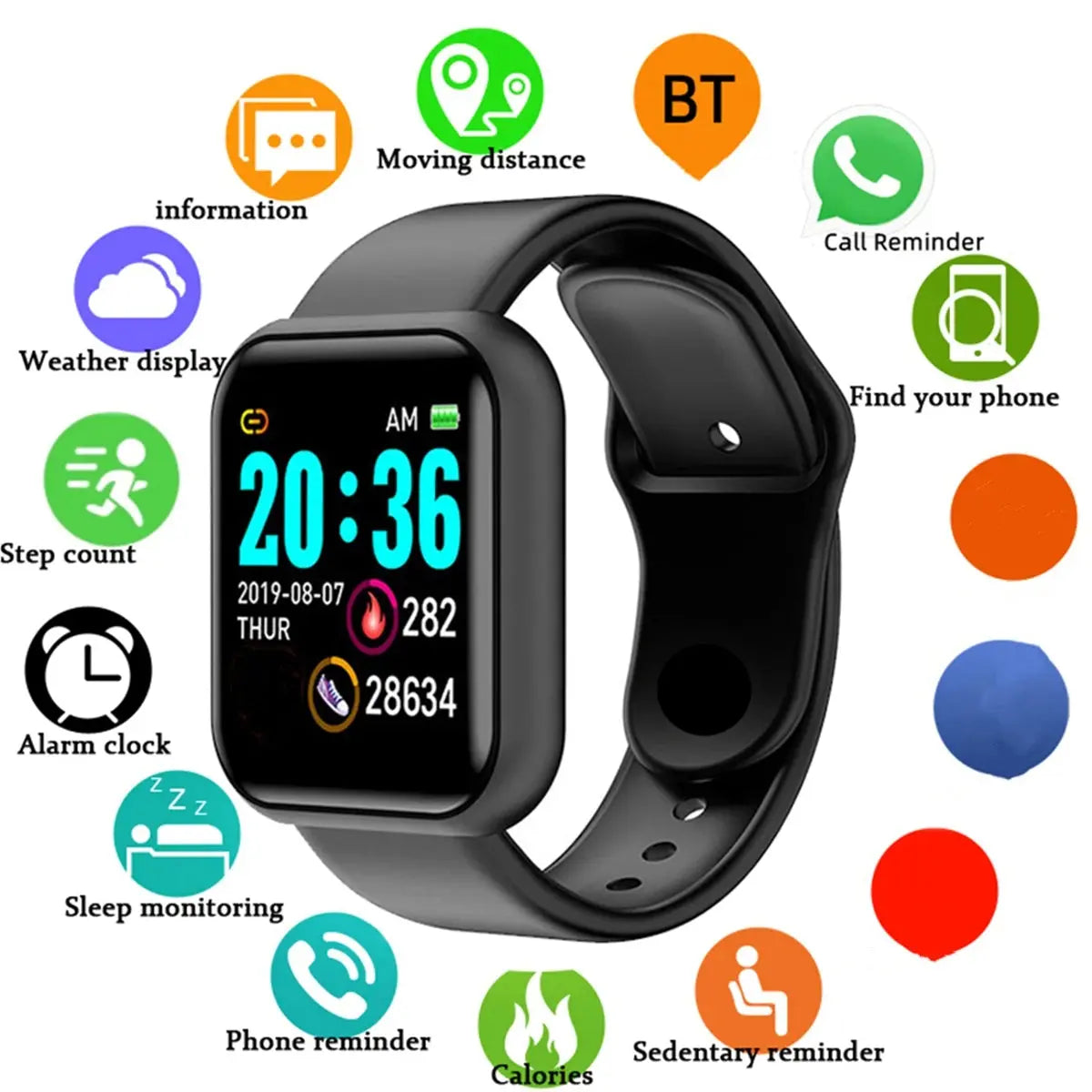 CHAONB Smartwatch for Men and Women - Fitness Monitor Bracelet ryshop