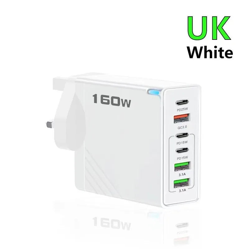 160W 6 Ports PD Fast Charging Wall Adapter ryshop
