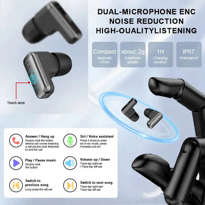 LIGE TWS 2 In 1 Headset Smart Watch 1.85" HD Wireless Bluetooth Calling Health Monitor Sports Fitness Watches With Headphones