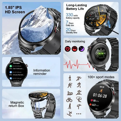 LIGE TWS 2 In 1 Headset Smart Watch 1.85" HD Wireless Bluetooth Calling Health Monitor Sports Fitness Watches With Headphones