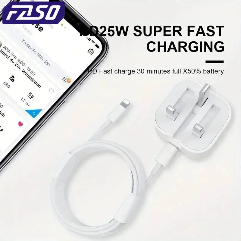 UK USB C Charger for iPhone 15 14 13 Pro - 25W Fast Charging Adapter ryshop