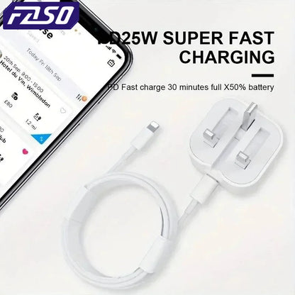 UK USB C Charger for iPhone 15 14 13 Pro - 25W Fast Charging Adapter ryshop