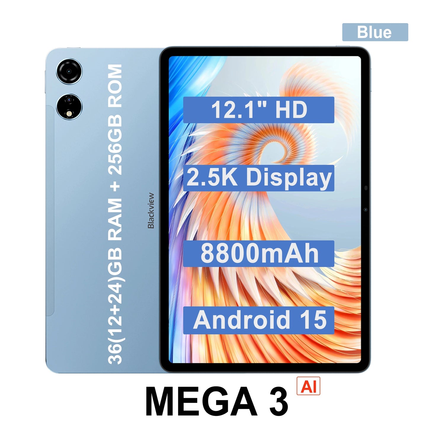 Blackview MEGA 3 Tablet - 12.1" Android 15 Pad with 50MP Camera ryshop