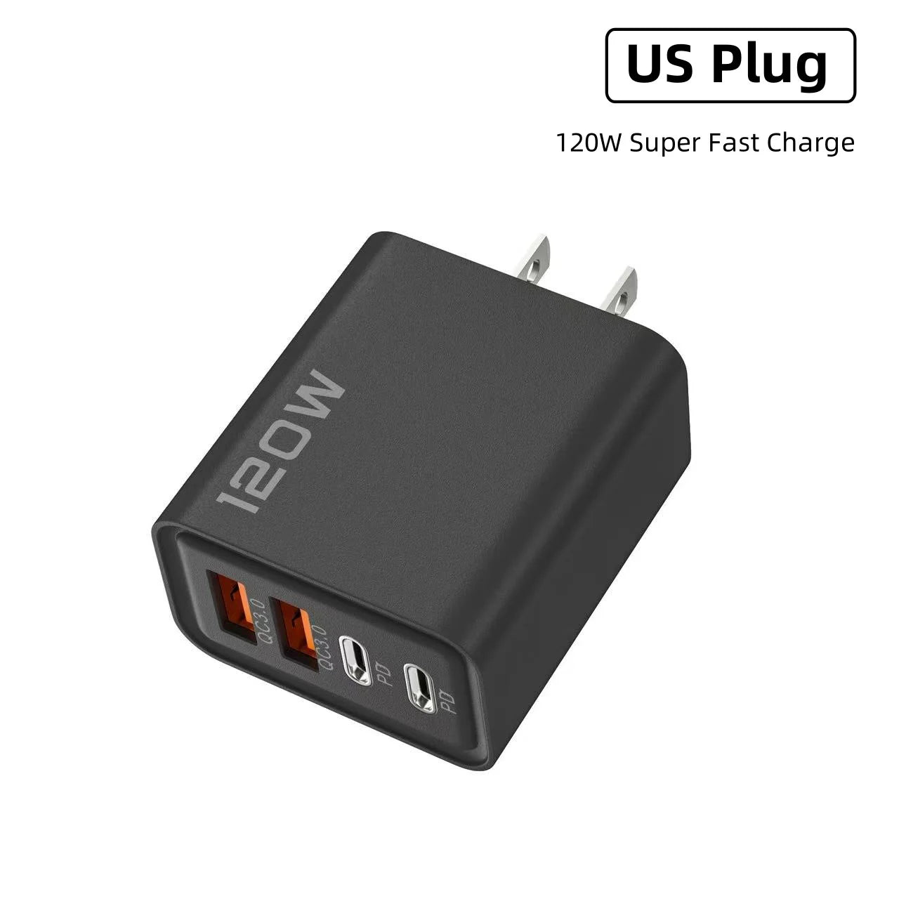 120W Fast Charging 4 Ports Mobile Phone Charger ryshop