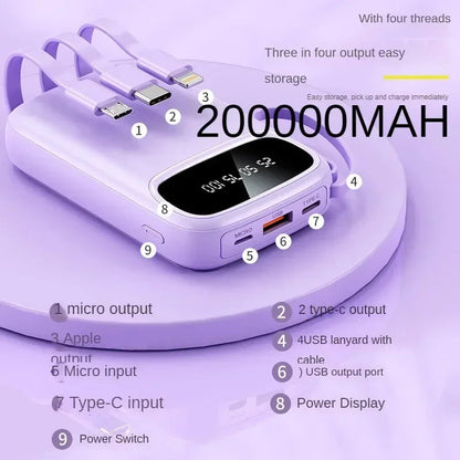 BCAK 20 Milliampere Wholesale Power Bank with Built-in Cable ryshop