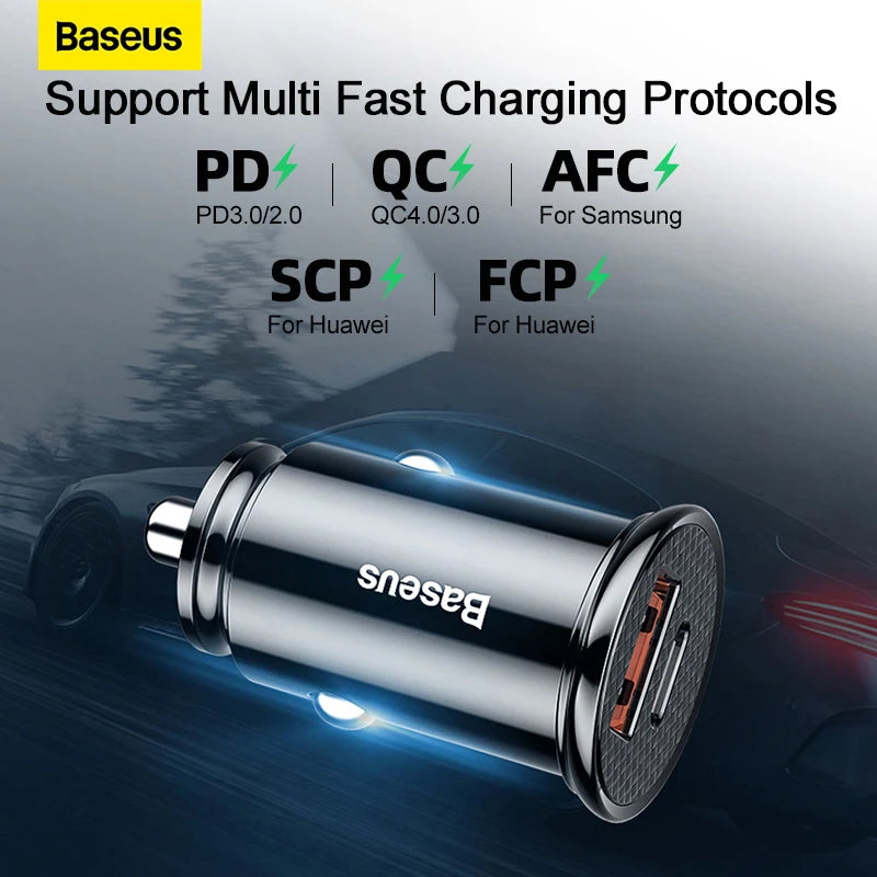 Baseus USB Car Charger Quick Charge 4.0 - 30W Fast Car USB Charger ryshop