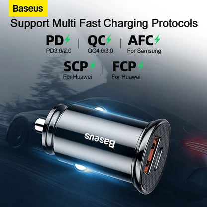 Baseus USB Car Charger Quick Charge 4.0 - 30W Fast Car USB Charger ryshop