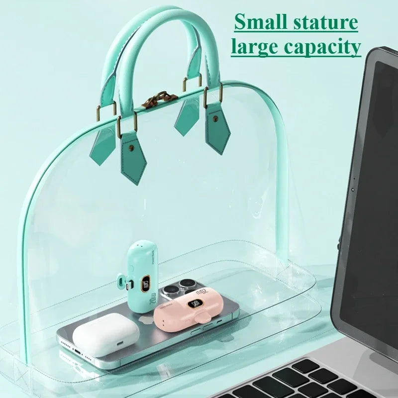 Mini 10000mAh Power Bank with Built Cable for Mobile Devices ryshop