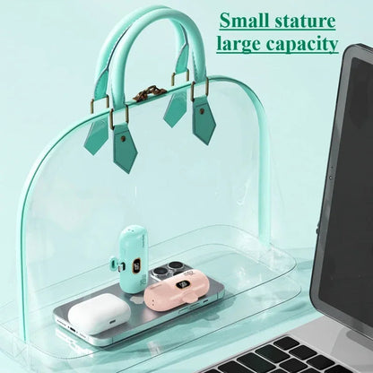 Mini 10000mAh Power Bank with Built Cable for Mobile Devices ryshop