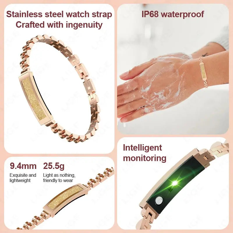 LIGE 2025 New Fashion Smartwatch For Women Heart Rate Blood Oxygen Sleep Sports IP68 Waterproof Smart Bracelet For Android IOS
