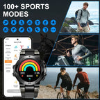 LIGE 1.53" HD Men Smart Watch With LED Flashlight Outdoor Sports IP68 Waterproof Fitness Tracker ryshop