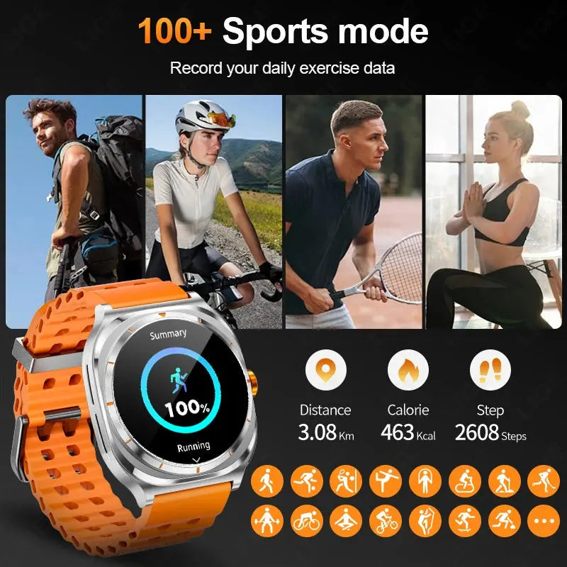 LIGE Headset Smart Watch 2 In 1 TWS Wireless Headphone BT Call Music Smartwatch Health Monitoring 400mAh Waterproof Sports Watch