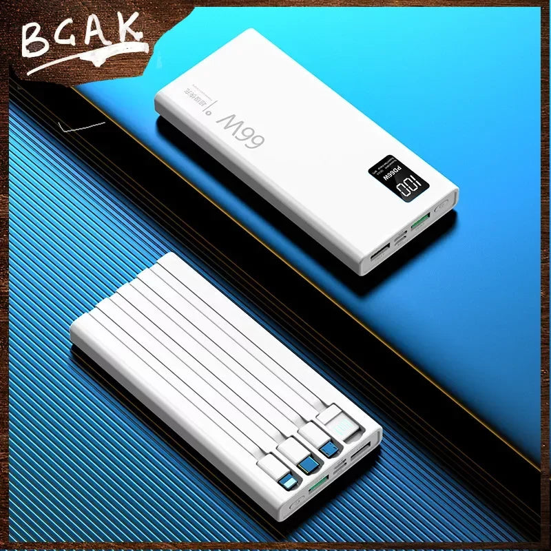BCAK 30000mAh Fast Charging Power Bank with Built-in Cable ryshop