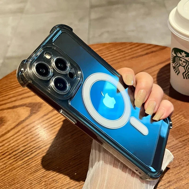 Shockproof Magnetic Clear Phone Case for iPhone 17 Air and 15 Pro Max Plus ryshop