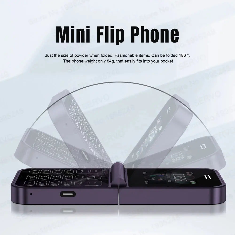 SERVO Classic Small Flip Mobile Phone 2G Dual SIM Card ryshop