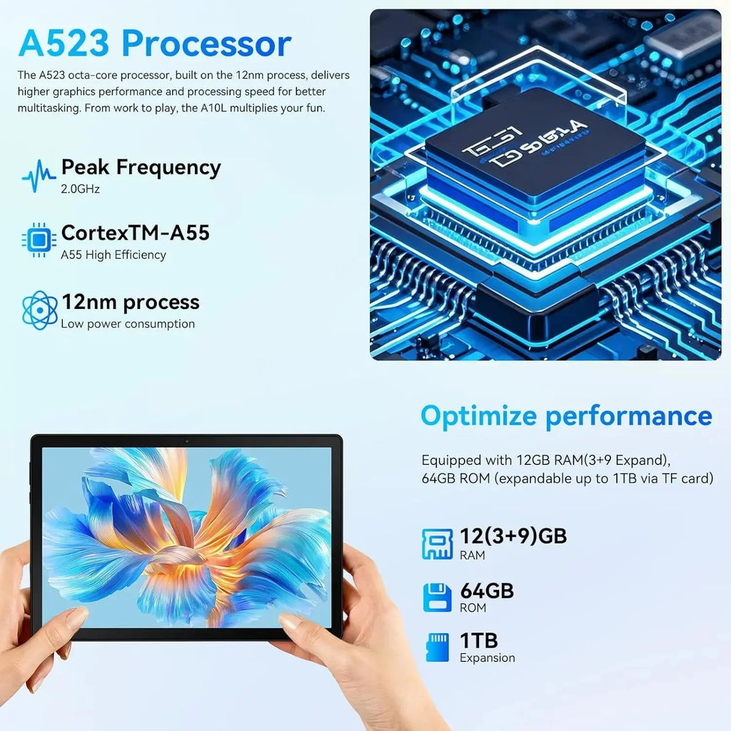 URAO A10L Android 14 Tablet Kit – 10.1-inch with Accessories ryshop