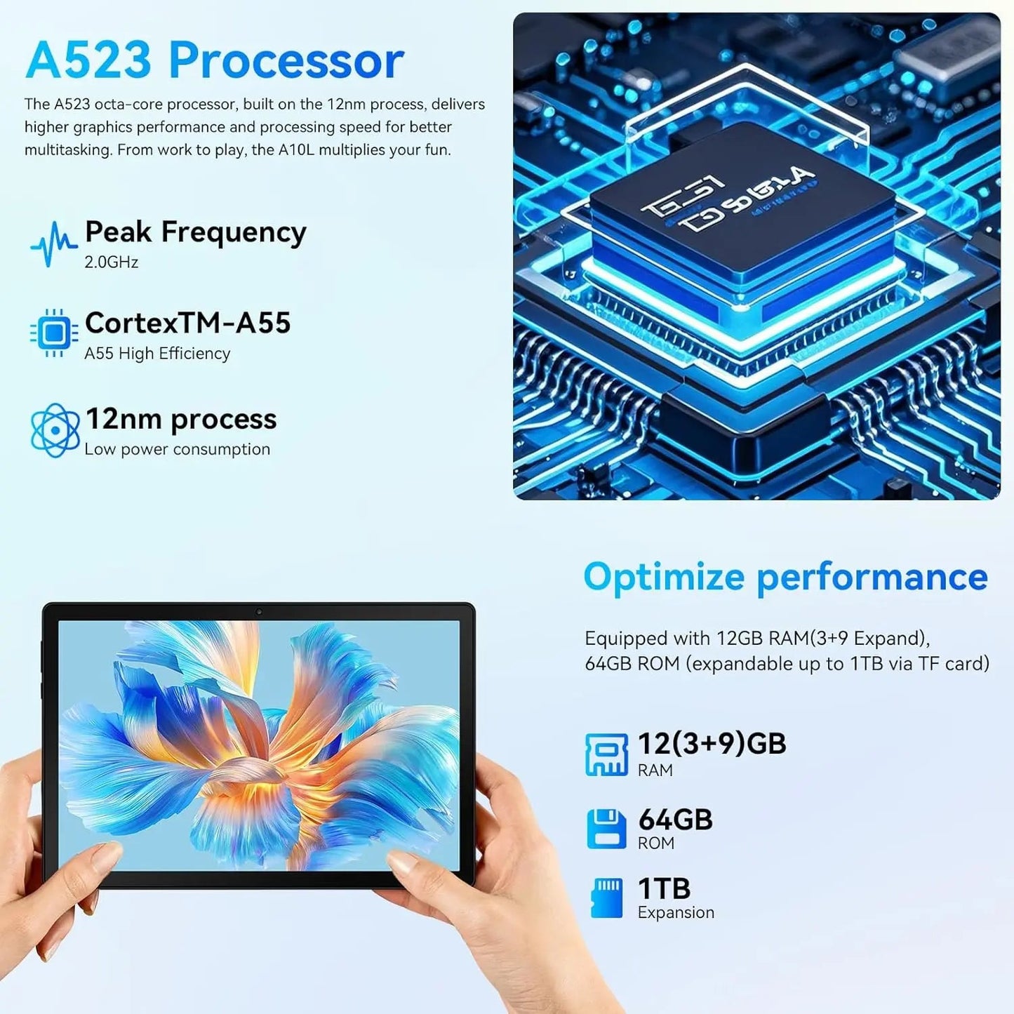 URAO A10L Android 14 Tablet Kit – 10.1-inch with Accessories ryshop