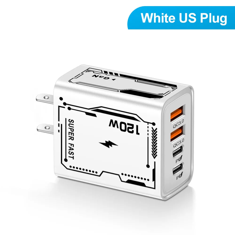 120W PD USB Charger Fast Charging Type C Mobile Phone Adapter ryshop