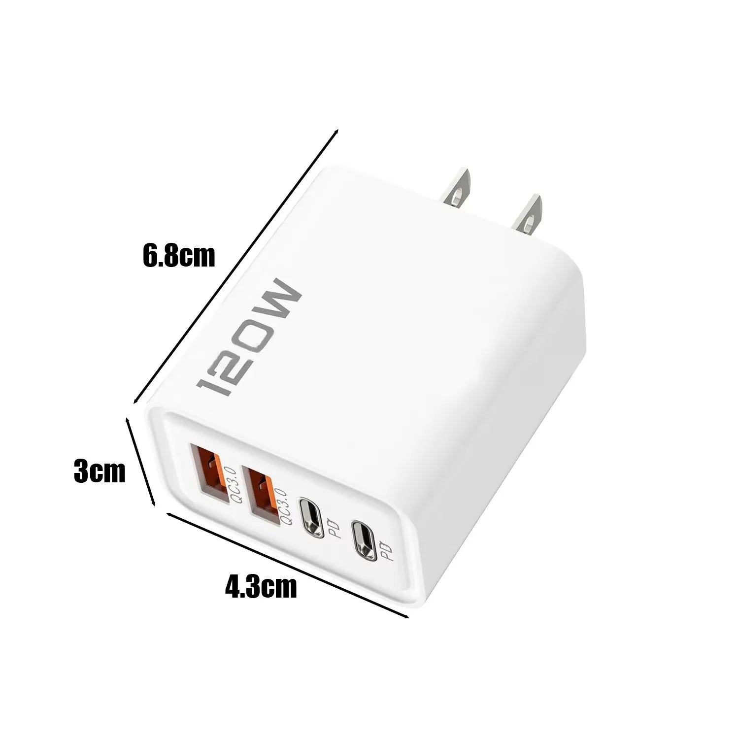 120W 4 Port USB Type C Charger - Fast Charging Adapter for Devices ryshop