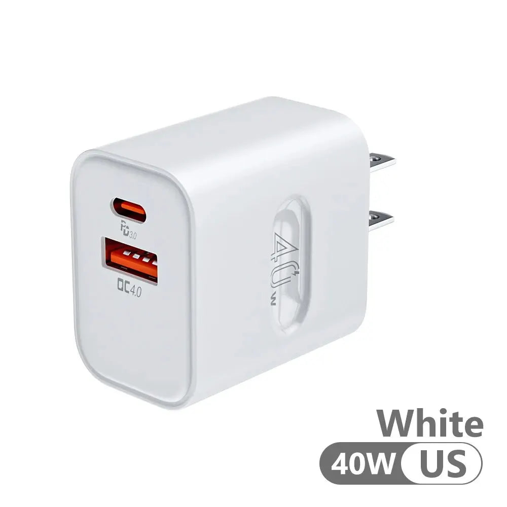 40W Dual Port USB Type C Charger - Quick Fast Charging Adapter ryshop