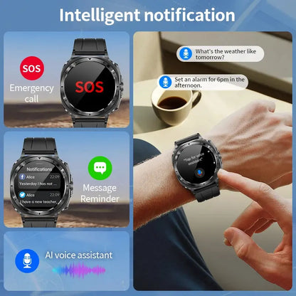 LIGE 2025 New Healthy Blood Fat Uric Acid Smart Watch Men ECG+PPG Micro Physical Examination Body Temperature BT Call Smartwatch