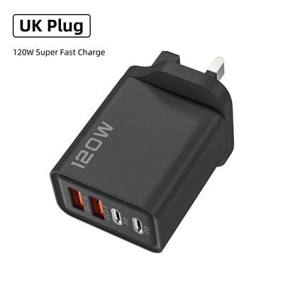 120W Fast Charging 4 Ports Mobile Phone Charger ryshop