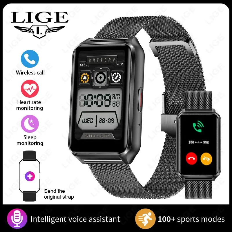 LIGE 2025 Smart Watch For Women Men Wristwatch Bluetooth Phone Music Fitness Sports Bracelet Sleep Monitor Digital Smartwatch