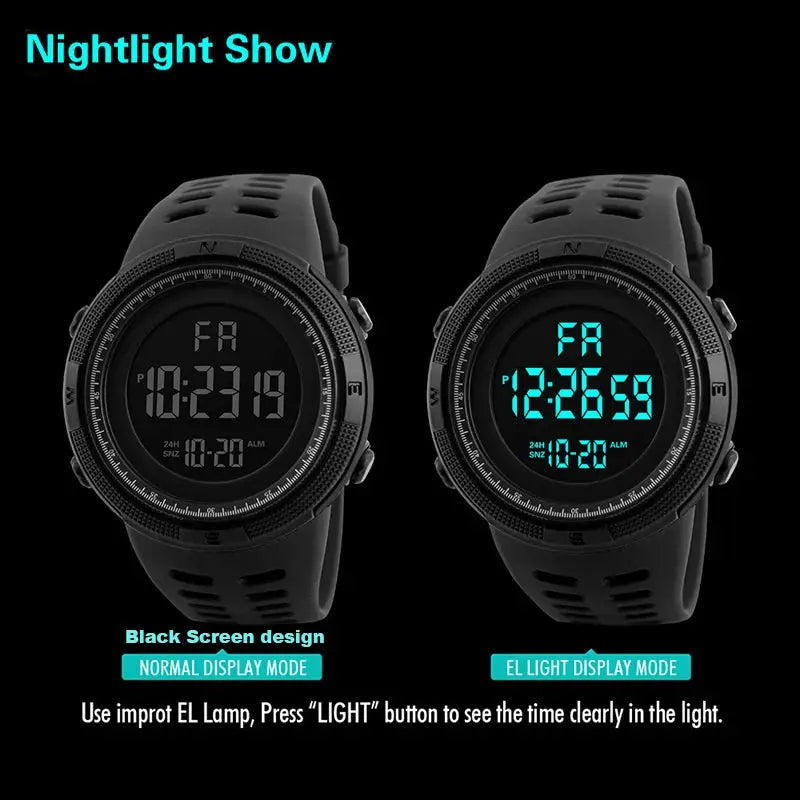 YIKAZE Men's Military Sports Watch - Luminous Multifunction LED Digital Wristwatch ryshop