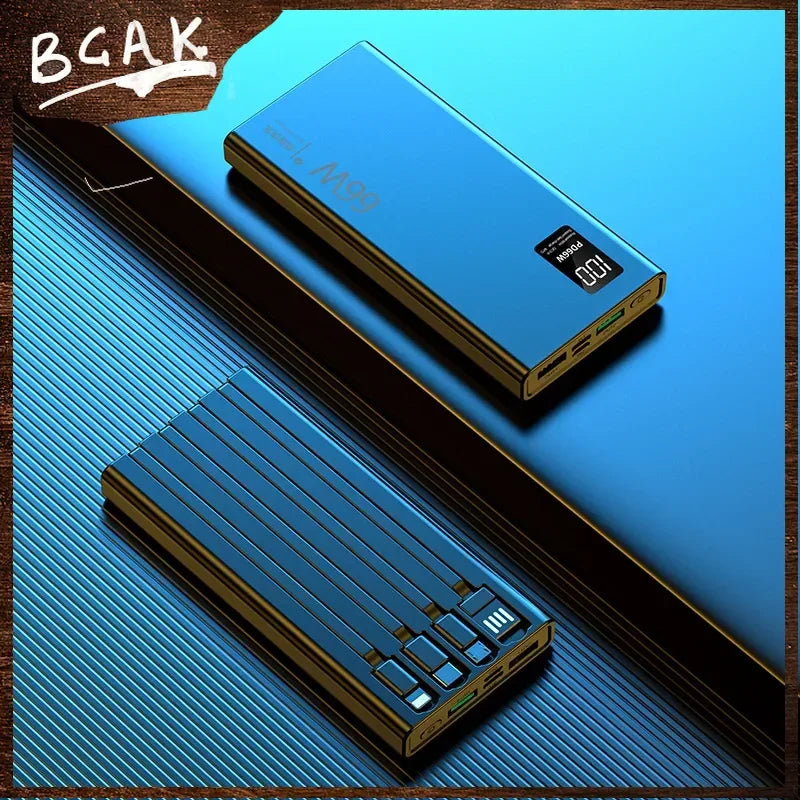 BCAK 30000mAh Fast Charging Power Bank with Built-in Cable ryshop