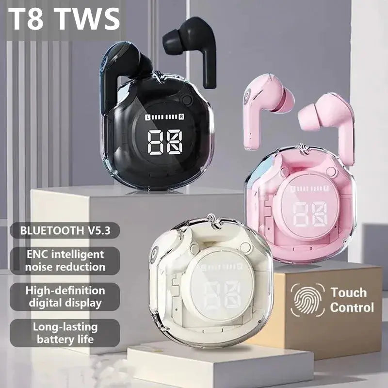 T8 PRO TWS Bluetooth Earbuds with LED Display ryshop