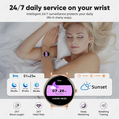 LIGE New 8mm Ultra Slim 1.27" HD Smart Watch Women Heart Rate Female Menstrual Period Health Monitor BT Call Fashion Smartwatch