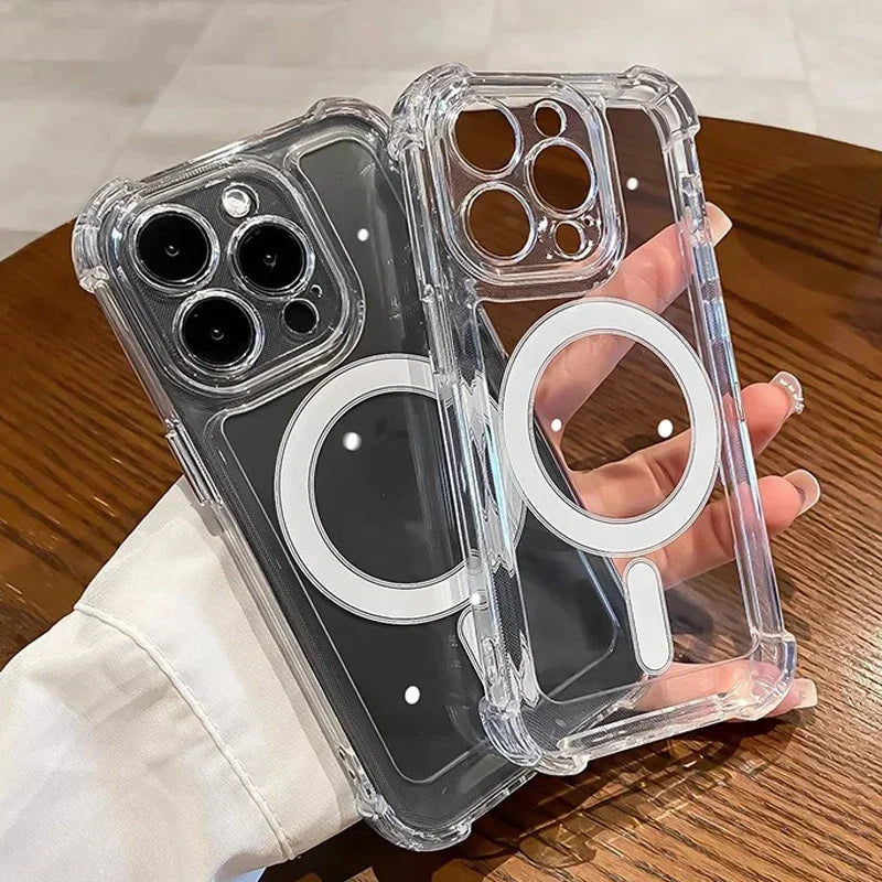 Shockproof Magnetic Clear Phone Case for iPhone 17 Air and 15 Pro Max Plus ryshop