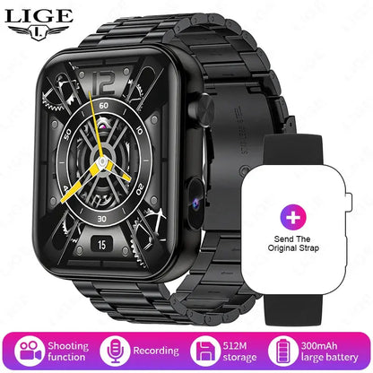 LIGE New 512MB Camera Smartwatch 1.91" HD Make Answer Call Video Sound Recording Sports Music Smart Watch For Android iOS 2025