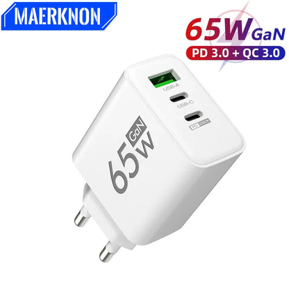 PD 65W USB C Charger - GaN Quick Charge Adapter ryshop