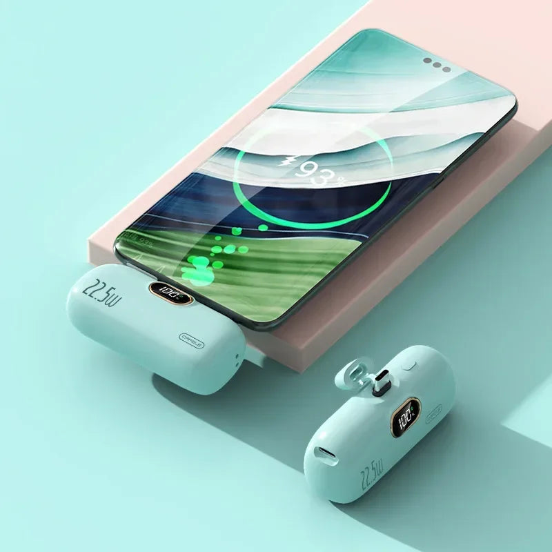 Mini 10000mAh Power Bank with Built Cable for Mobile Devices ryshop