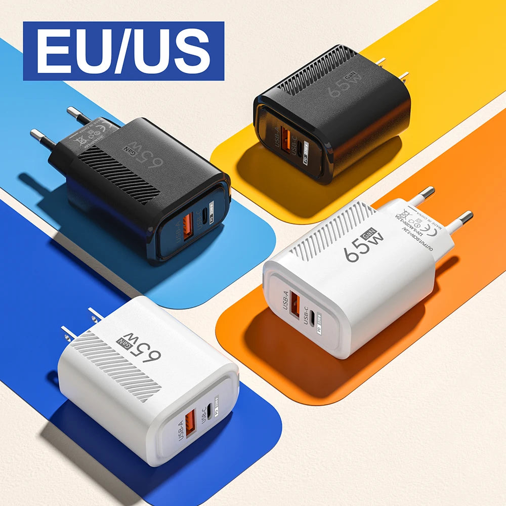 65W GaN USB PD Charger - Type C Fast Charging Adapter ryshop