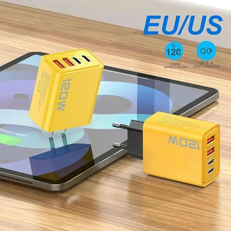 120W Fast Charger Type-C PD 4 Ports ryshop