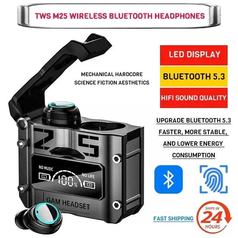 VYOPB 25 TWS Waterproof Bluetooth Earbuds with Touch Control & Mic ryshop