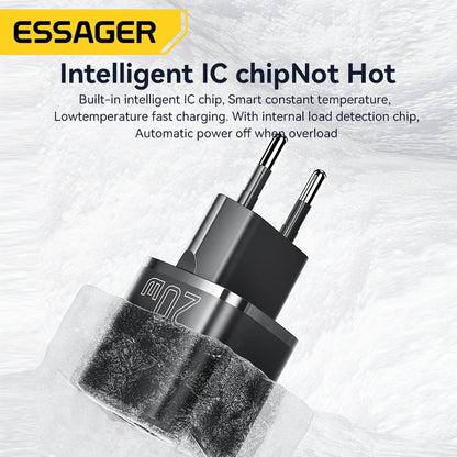 Essager 20W GaN USB Type C Charger - Fast Charge for Phones and Tablets ryshop