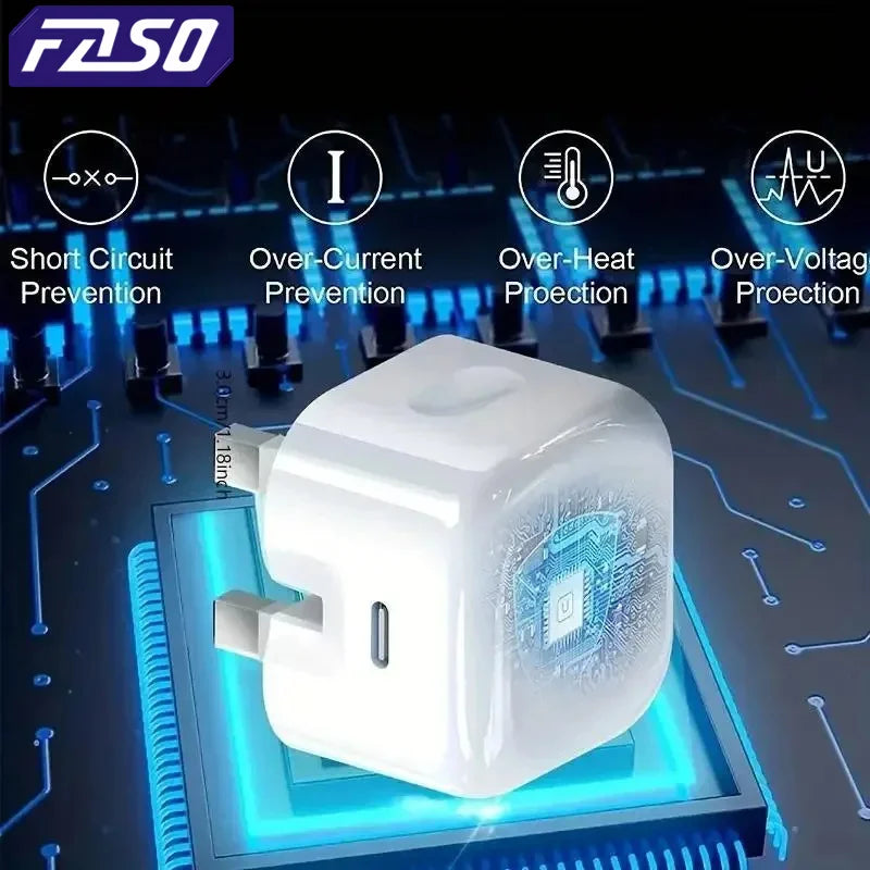UK USB C Charger for iPhone 15 14 13 Pro - 25W Fast Charging Adapter ryshop