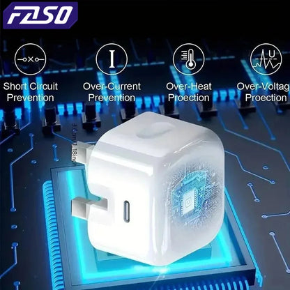 UK USB C Charger for iPhone 15 14 13 Pro - 25W Fast Charging Adapter ryshop