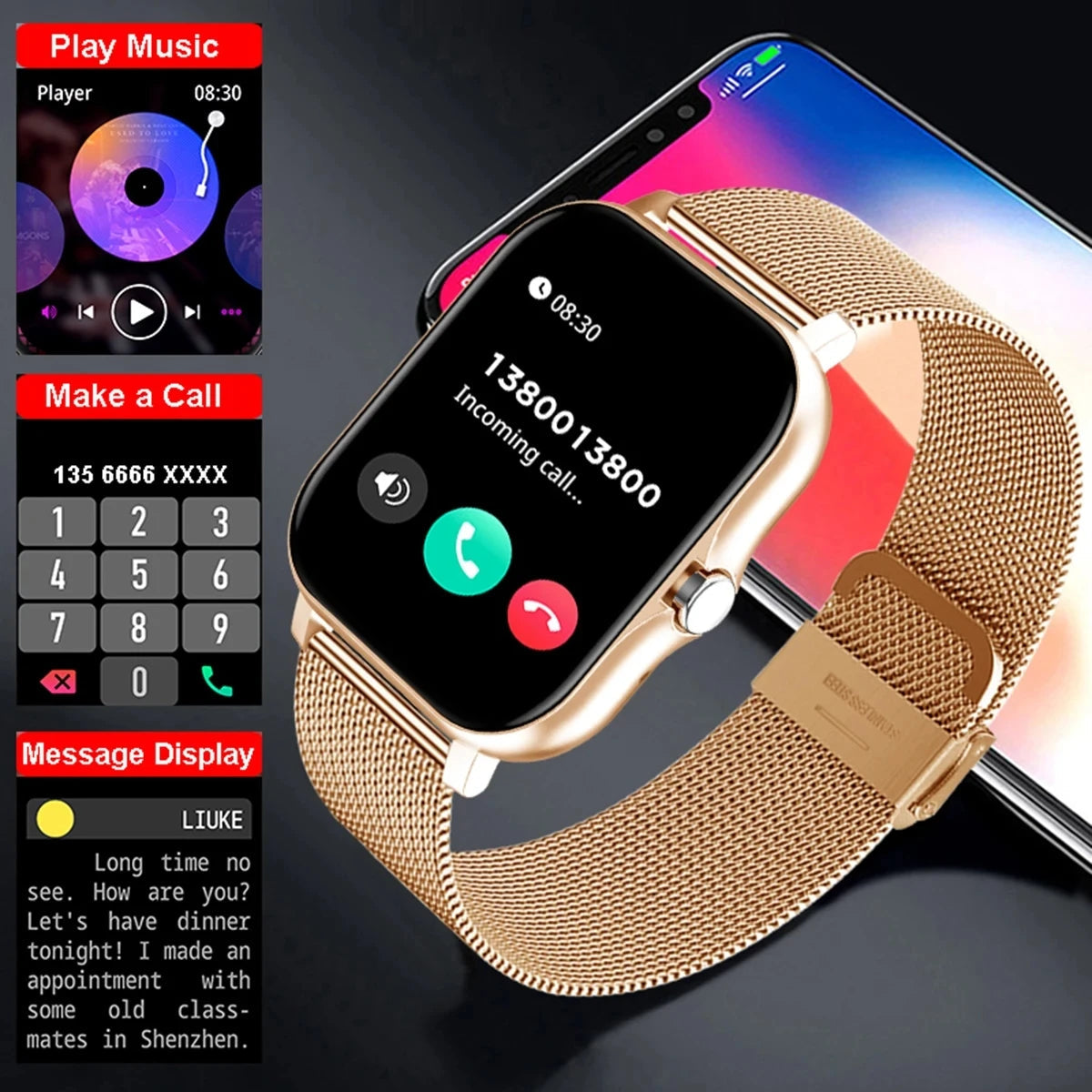 2025 Smart Watch 2.01’’ Full Touch Amoled BT Call Sport Waterproof Watch ryshop