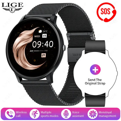 LIGE New 1.39" Watch Smart Watch 2025 New Women Men Bluetooth Call BT Music Wireless Charging Smartwatch Heart Rate Blood Oxygen
