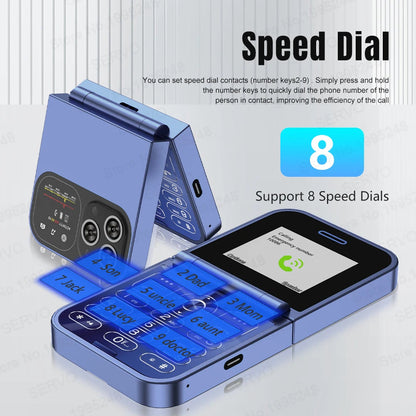 SERVO Classic Small Flip Mobile Phone 2G Dual SIM Card ryshop