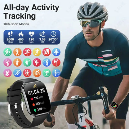 LIGE For HUAWEI Ultra-Thin Smart Watch 1.96" AMOLED Curved Screen Bluetooth Call Heart Rate Blood Pressure Men Women Smartwatch