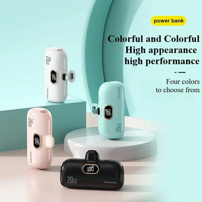 Mini 10000mAh Power Bank with Built Cable for Mobile Devices ryshop