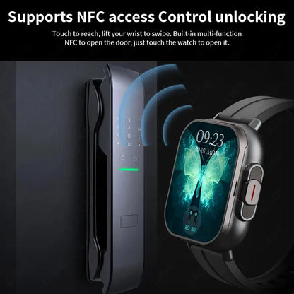 LIGE New 2 In 1 TWS Smart Watch With Earbuds Heart Rate NFC Bluetooth Call Music Play Sports Fitness Earphone Smartwatch Men