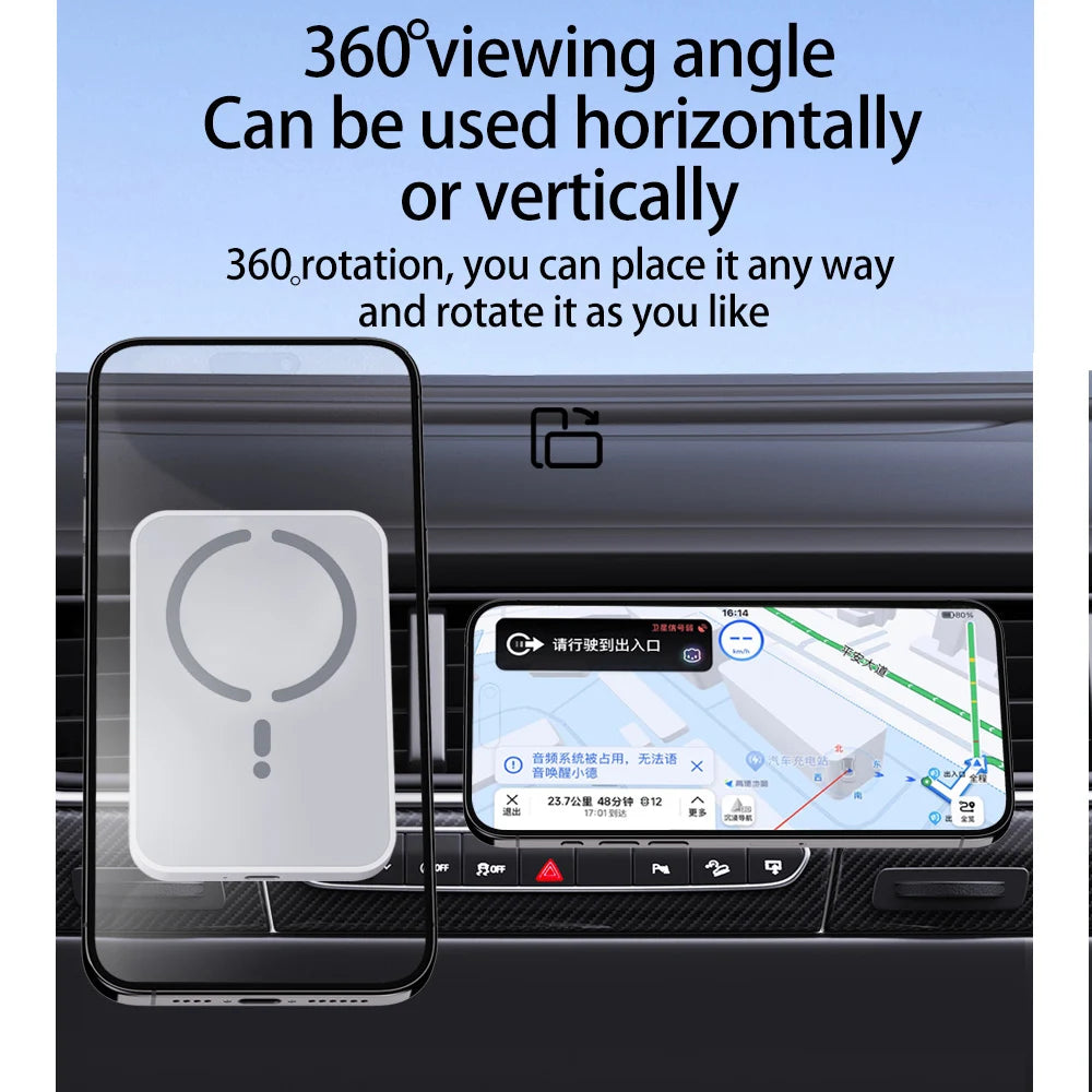 Magnetic Wireless Charger Car Phone Holder for iPhone 15, 14, 13, 12 Pro Max & More ryshop