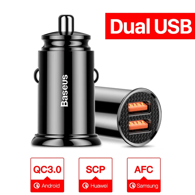 Baseus USB Car Charger Quick Charge 4.0 - 30W Fast Car USB Charger ryshop