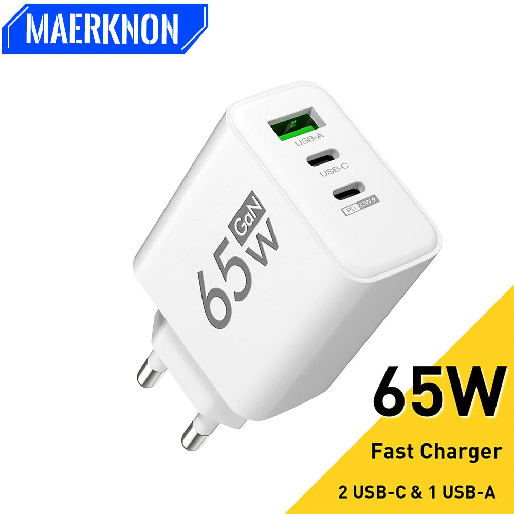 65W GaN USB Fast Charging Type C PD Charger ryshop